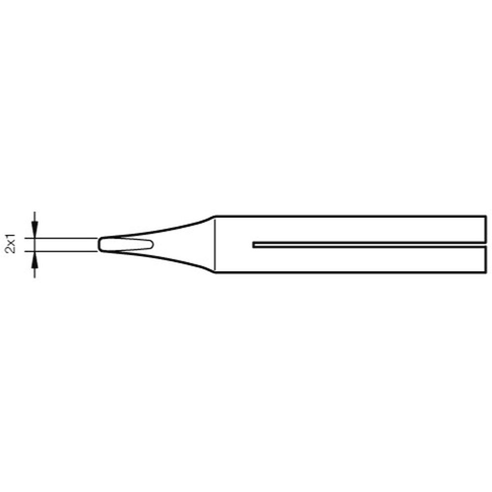 Наконечник JBC T-10D (0400705) для 30ST / 40ST / SL2020 / IN2100 (клиновидный 2,0 х 1,0 мм)