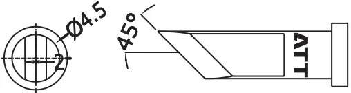 Atten T800-2.0KLF. Наконечник для ST-100, ножевидный тонкий 4.5 мм