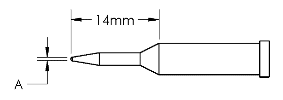 METCAL GT4-CN0005A. Наконечник GT4, конус, ACC,0.4X14.0MM