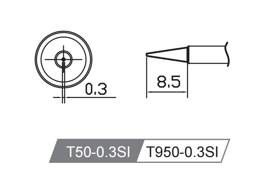 Atten T950-0.3Si. Картридж-наконечник для ST-1509, конус 0.3 x 8.5мм