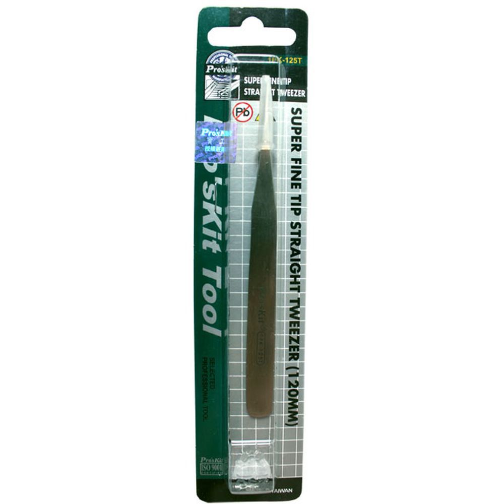 Пинцет прямой острый антимагнитный Proskit 1PK-125T (120 мм.)