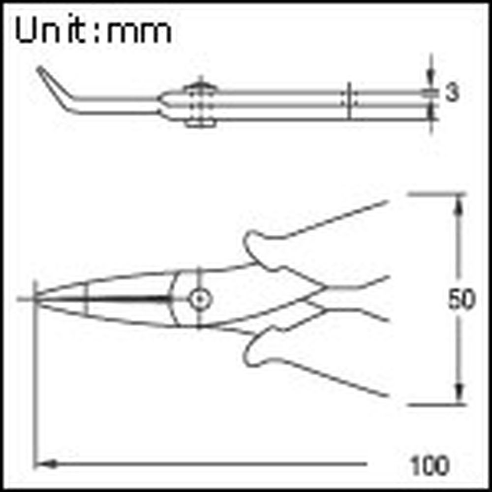 Длинногубцы изогнутые с возвратной пружиной антистатические ProsKit 1PK-501C (125 мм)