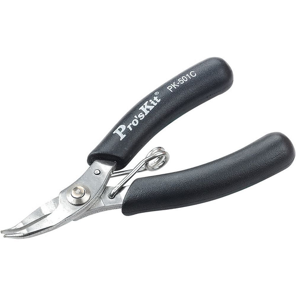 Длинногубцы изогнутые с возвратной пружиной антистатические ProsKit 1PK-501C (125 мм)
