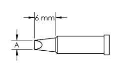 METCAL GT4-CH0018P. Наконечник GT4, клин, PWR, 1.8X6.0MM, 60град.