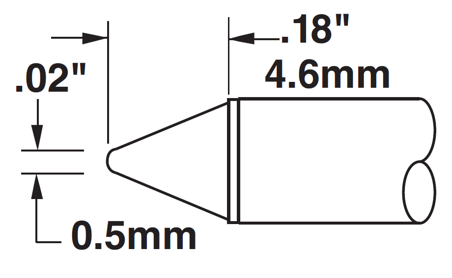 METCAL STTC-111. Картридж-наконечник для MX, конус 0.5мм
