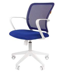 Офисное кресло CHAIRMAN 698, ткань TW/сетчатый акрил, синий, пластик белый