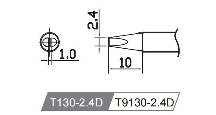 Atten T9130-2.4D. Картридж-наконечник для ST-1509, клиновидный 2.4 х 10мм