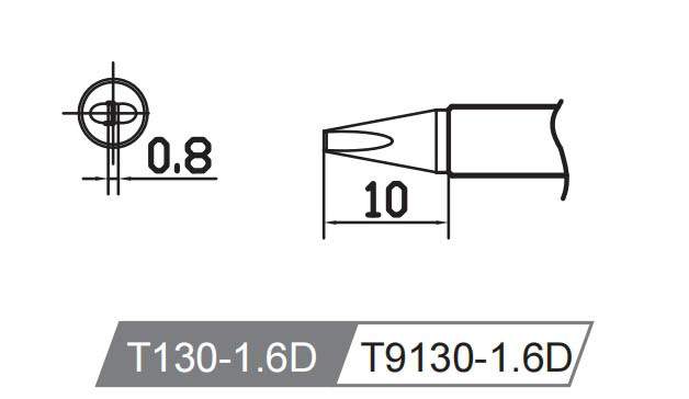 Atten T9130-1.6D. Картридж-наконечник для ST-1509, клиновидный 1.6 х 10мм