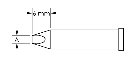 METCAL GT6-CH0040P. Наконечник GT6, клин, PWR, 4.0X6.0MM, 60град.