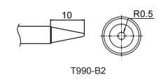 Atten T990-B2. Картридж-наконечник для ST-909, конус 1.0 x 10 мм