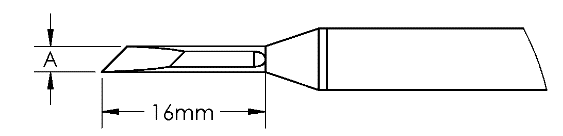 METCAL GTC-KN0050S. Картридж-наконечник GTC, ножевидный, 6.0X16.0MM, 45град.