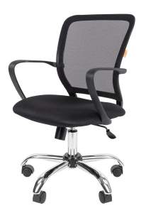 Офисное кресло CHAIRMAN 698 хром, ткань TW/сетчатый акрил, черный