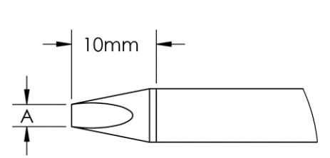 METCAL GTC-CH0018S. Картридж-наконечник GTC клин, 1.8X10.0MM, 40град