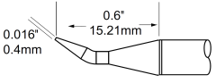 METCAL SCP-CNB04. Картридж-наконечник для MFR-H1, конус изогнутый 0.4х15.21мм