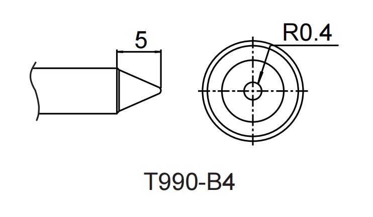 Atten T990-B4. Картридж-наконечник для ST-909, конус 0.8 x 5 мм