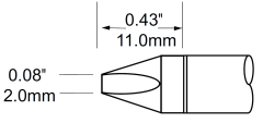METCAL SCV-CH20. Наконечник для PS900, клин 2.0х11мм