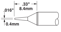 METCAL STTC-522. Картридж-наконечник для MX, конус тонкий 0.4х8.4мм