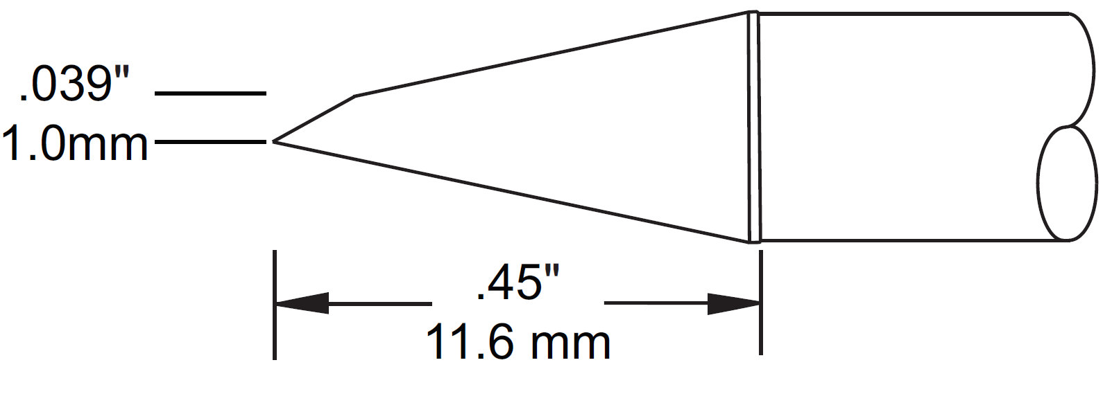 METCAL SFP-DRH610. Картридж-наконечник для MFR-H1, миниволна 1.0х11.6мм