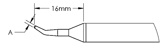 METCAL GTC-CN1608R. Картридж-наконечник GTC, конус изогн. ACC, 0.8X16.0MM