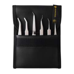 Bernstein 5-050. Набор пинцетов SMD из нержавеющей стали в чехле (6 предметов)