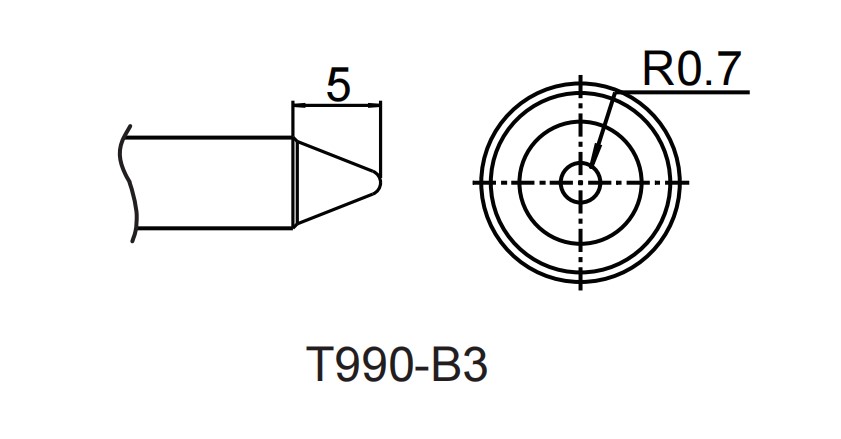 Atten T990-B3. Картридж-наконечник для ST-909, конус 1.4 x 5 мм