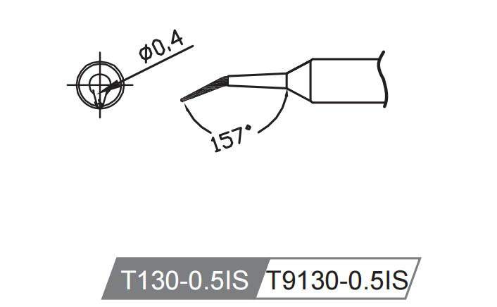 Atten T9130-0.5iS. Картридж-наконечник для ST-1509, конус изогнутый 0.5мм