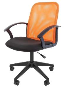 Офисное кресло CHAIRMAN 615, ткань стандарт/сетчатый акрил,  черный/оранжевый