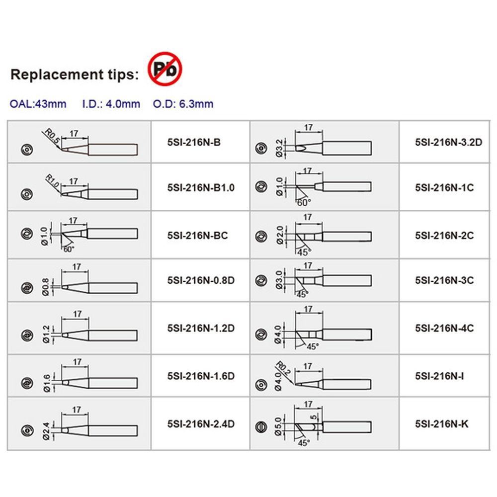 Жало ProsKit 5SI-216N-2C для паяльника