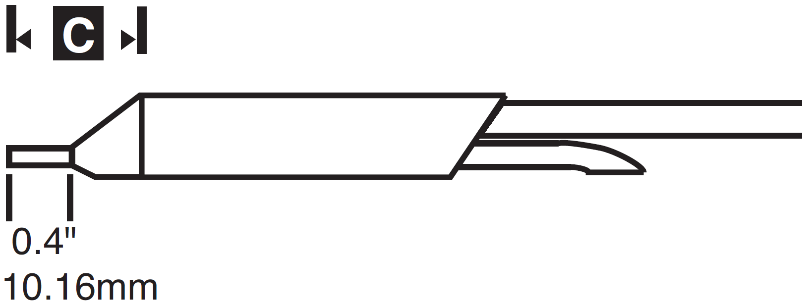 METCAL STDC-804L. Наконечник для MX-DS, удлиненный, диам. отв. 1.02мм
