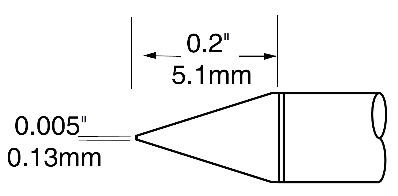 METCAL UFC-6CN5101S. Картридж-наконечник для CV-UF, конус, 0.13х5.1мм