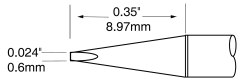 Картридж-наконечник METCAL UFTC-7CHL06 для MX-UF, клин удлиненный, 0.6х9.0мм