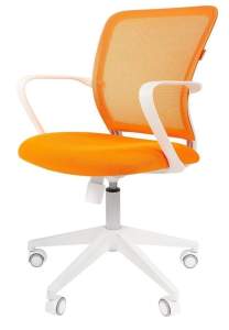 Офисное кресло CHAIRMAN 698, ткань TW/сетчатый акрил, оранжевый, пластик белый