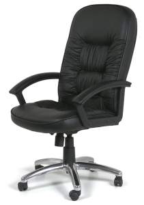Офисное кресло CHAIRMAN 418, натуральная кожа,  черный