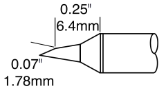 METCAL STTC-847P. Картридж-наконечник для MX, скос 60° 1.78х6.4мм