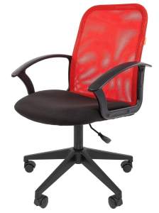 Офисное кресло CHAIRMAN 615, ткань стандарт/сетчатый акрил,  черный/красный
