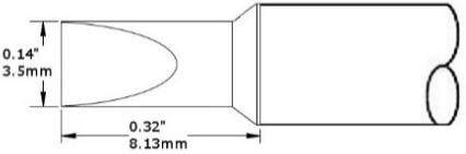 METCAL CVC-7CH0035S. Картридж-наконечник для СV/MX, клин 3.5х8.13мм
