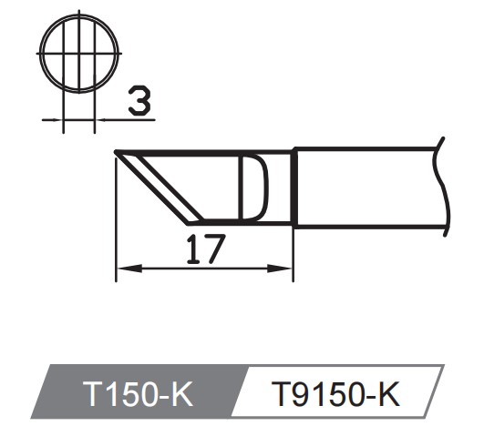 Atten T9150-K. Картридж-наконечник для ST-1509, ножевидный 6.0мм