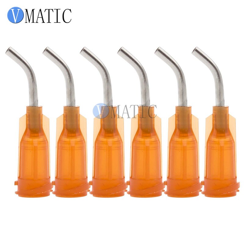 VMATIC VCW1505045. Наконечник дозатора TE 15G X 1/2" AMBER BENT 45 DEG DIAM 1.36 x 1.80MM (QTY=50)