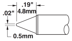 METCAL CVC-9CN4805S. Картридж-наконечник для СV/MX, конус 0.5х4.8мм (замена STTC-816)