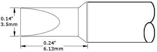 METCAL CVC-7CH0035P. Картридж-наконечник для СV/MX, клин 3.5х6.13мм