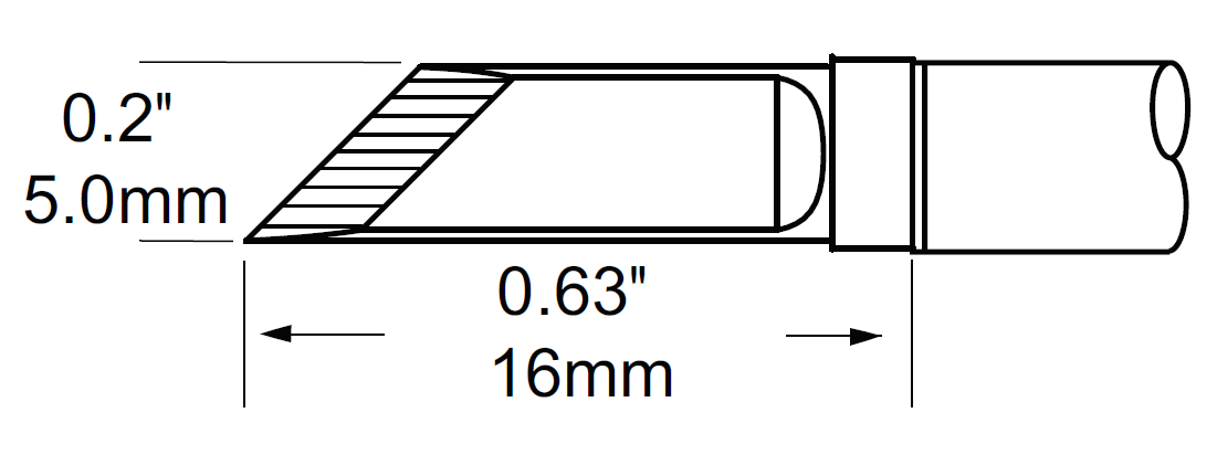 METCAL SCP-DRK50. Картридж-наконечник для MFR-H1, ножевидный 5.0х16мм