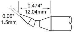 METCAL SCP-CHB15. Картридж-наконечник для MFR-H1, клин изогнутый 1.5х12.04мм