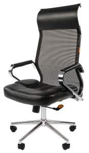 Офисное кресло CHAIRMAN 700, экокожа/сетчатый акрил,  черный