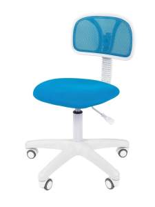 Офисное кресло CHAIRMAN 250, ткань TW/сетчатый акрил,  голубой, пластик белый