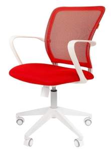 Офисное кресло CHAIRMAN 698, ткань TW/сетчатый акрил, красный, пластик белый