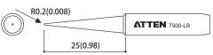 Atten T900-LB. Наконечник для ST-60/80/965, конус удлиненный 0.4 х 25мм