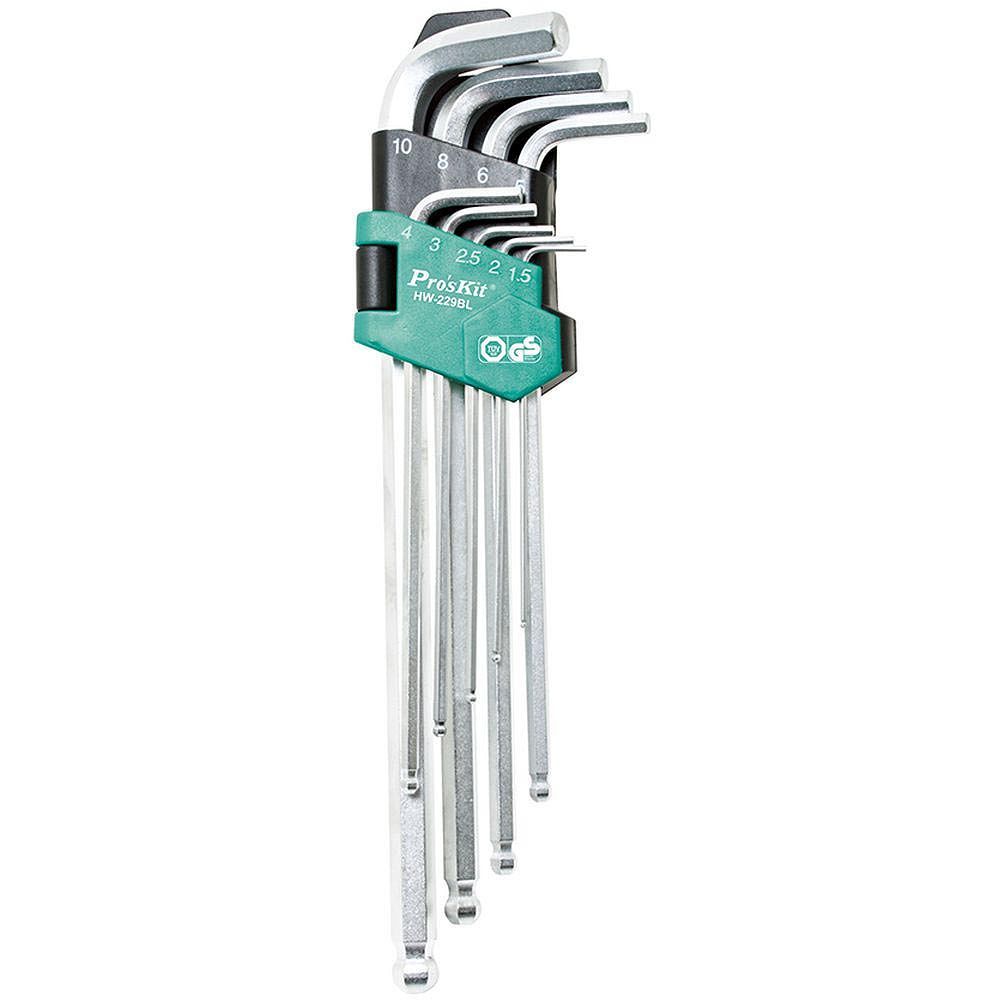 Набор шестигранных ключей с шариком ProsKit HW-229BL