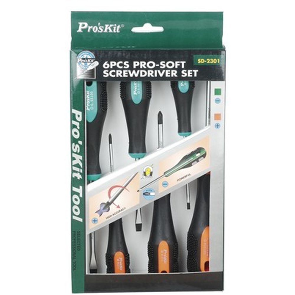 Набор крестообразных и плоских отверток ProsKit SD-2301