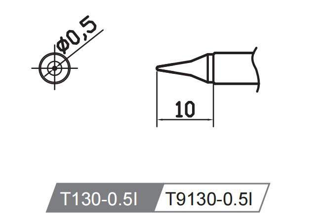Atten T9130-0.5i. Картридж-наконечник для ST-1509-130, конус 0.5 х 10мм