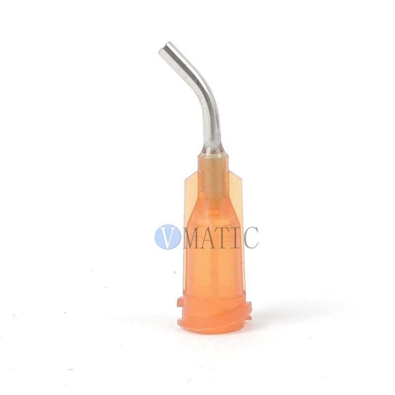 VMATIC VCW1505045. Наконечник дозатора TE 15G X 1/2" AMBER BENT 45 DEG DIAM 1.36 x 1.80MM (QTY=50)